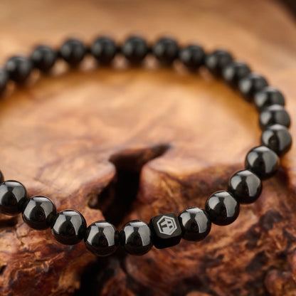Natural Black Obsidian Bracelet — 6mm