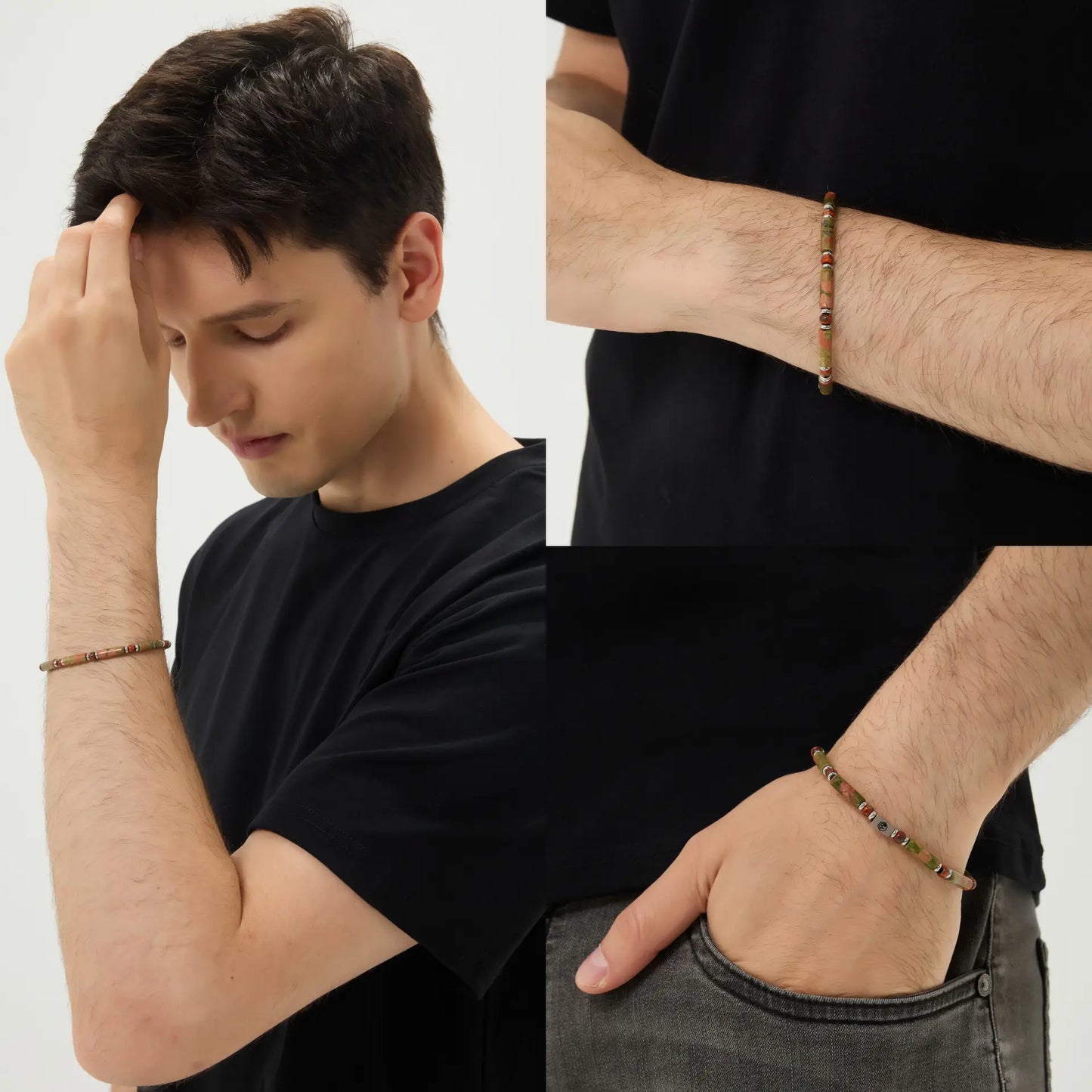 Epidote Minimalist Bracelet — 4mm