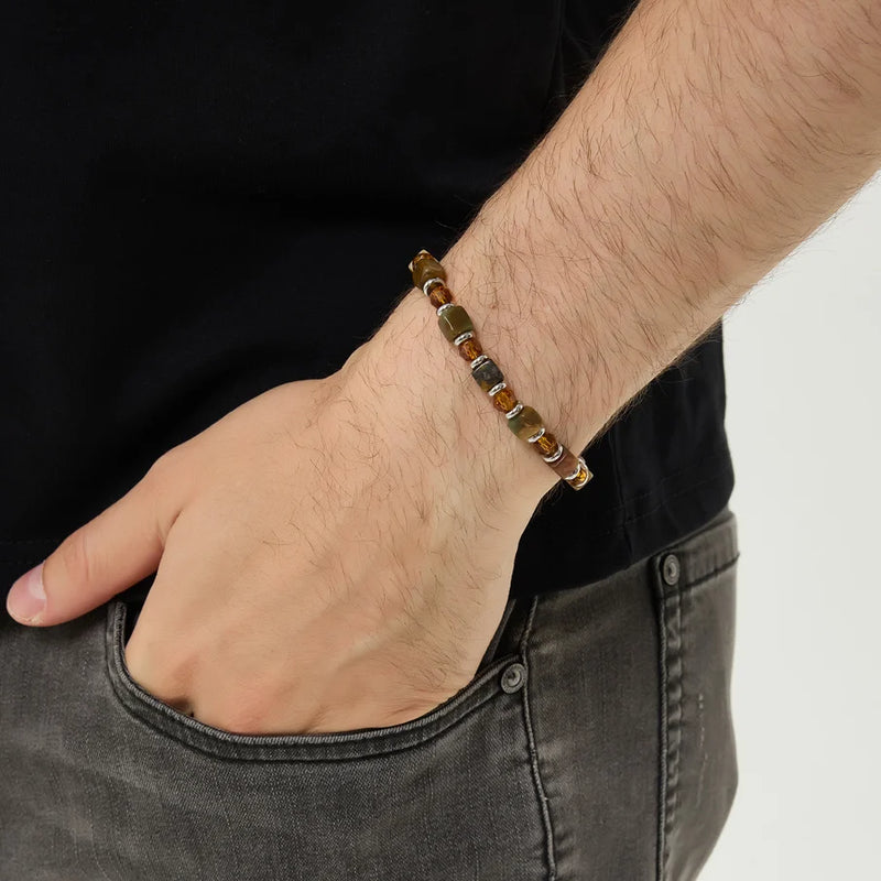 Xiuyan Jade × Crystal Bracelet — 6mm