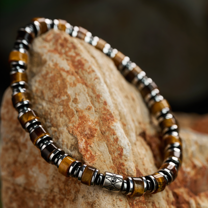 Tiger Eye & Hematite Bracelet —  6mm