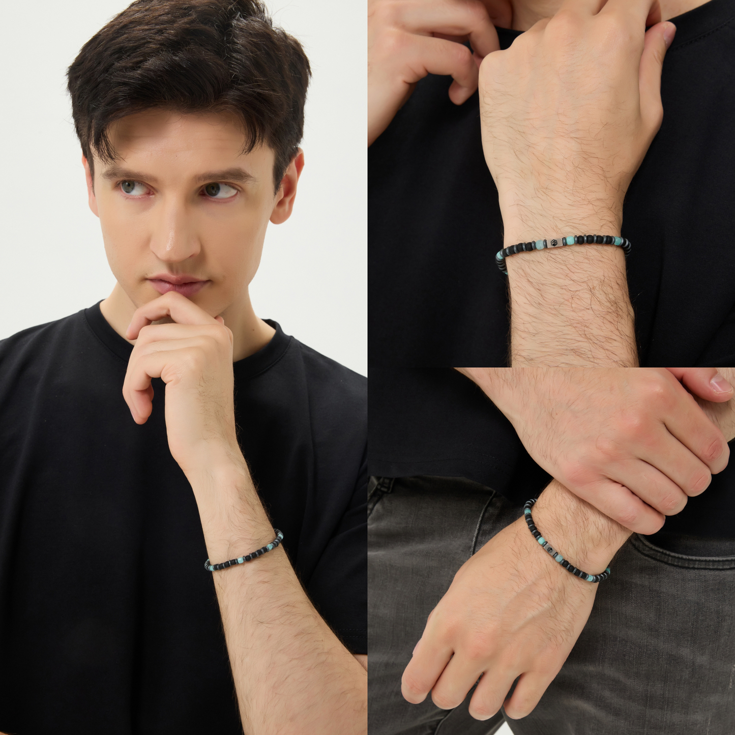 Amazonite & Miyuki Seed Beads & Hematite Bracelet I — 4mm