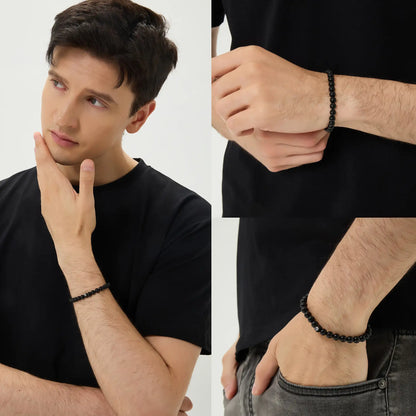 Natural Black Obsidian Bracelet — 6mm