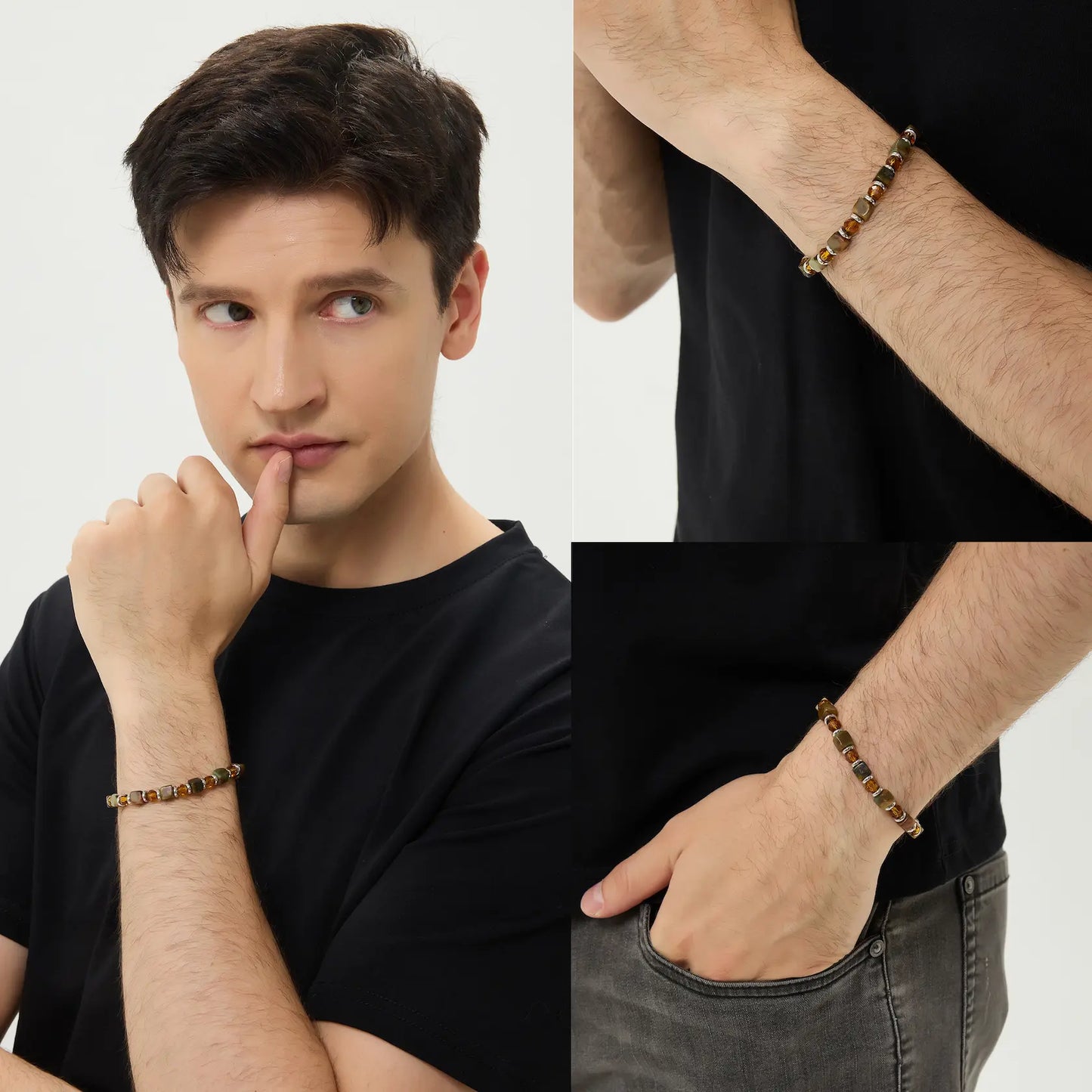 Xiuyan Jade × Crystal Bracelet — 6mm