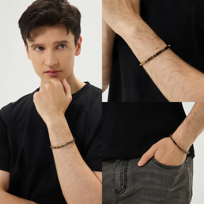 Tiger Eye × Miyuki Minimalist Bracelet — 4mm