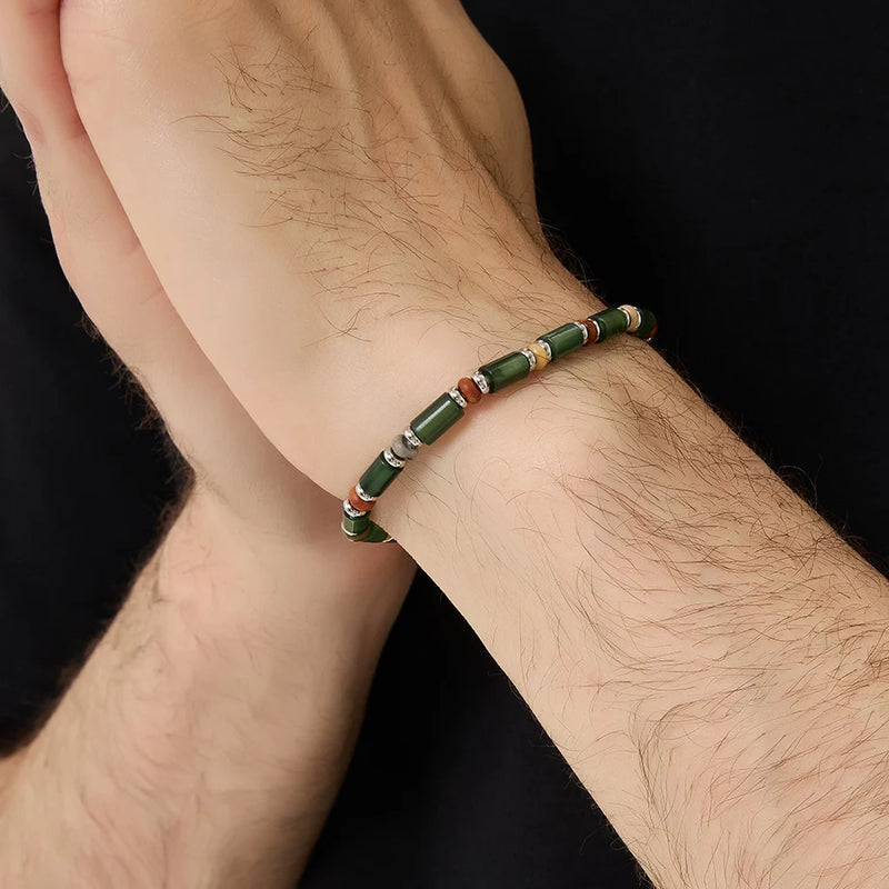 Xiuyu Jade × Picasso Spindle Beads Bracelet— 6mm