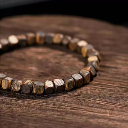 Agarwood Square Bead Bracelet（6mm）