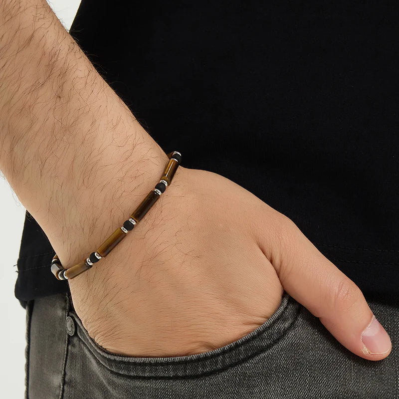 Tiger Eye × Miyuki Minimalist Bracelet — 4mm
